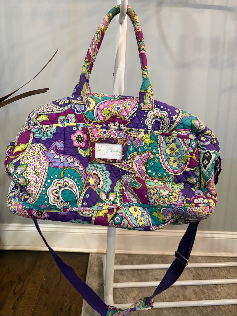 Vera Bradley Large Quilted Duffel Bag in Lilli Bell Paisley Travel Weekender
